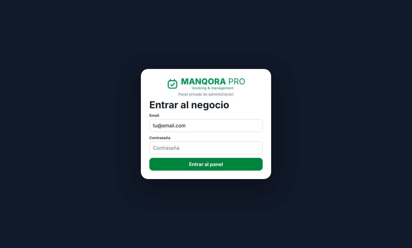 Pantalla de entrada al panel